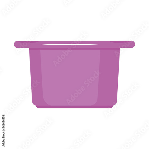 Insulated container for washing and cleaning, color vector illustration in the flat style