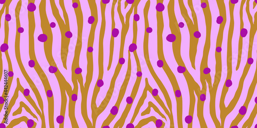 Zebra colorful seamless pattern. Vector animal skin print. Fashion stylish organic texture.