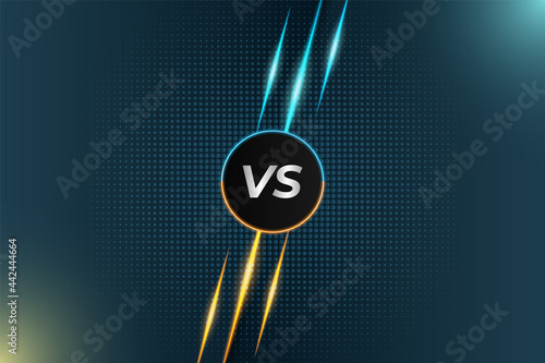 Modern Versus Sports Battle Competition Minimalist Diagonal Glow Orange and Blue Background
