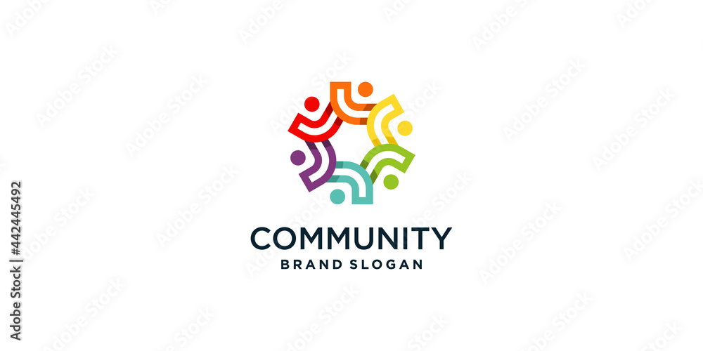 Community and team work logo abstract Premium Vector part 1