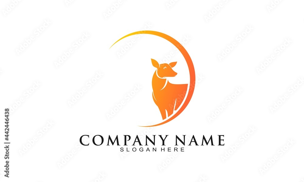 Fototapeta premium Simple deer animal icon logo