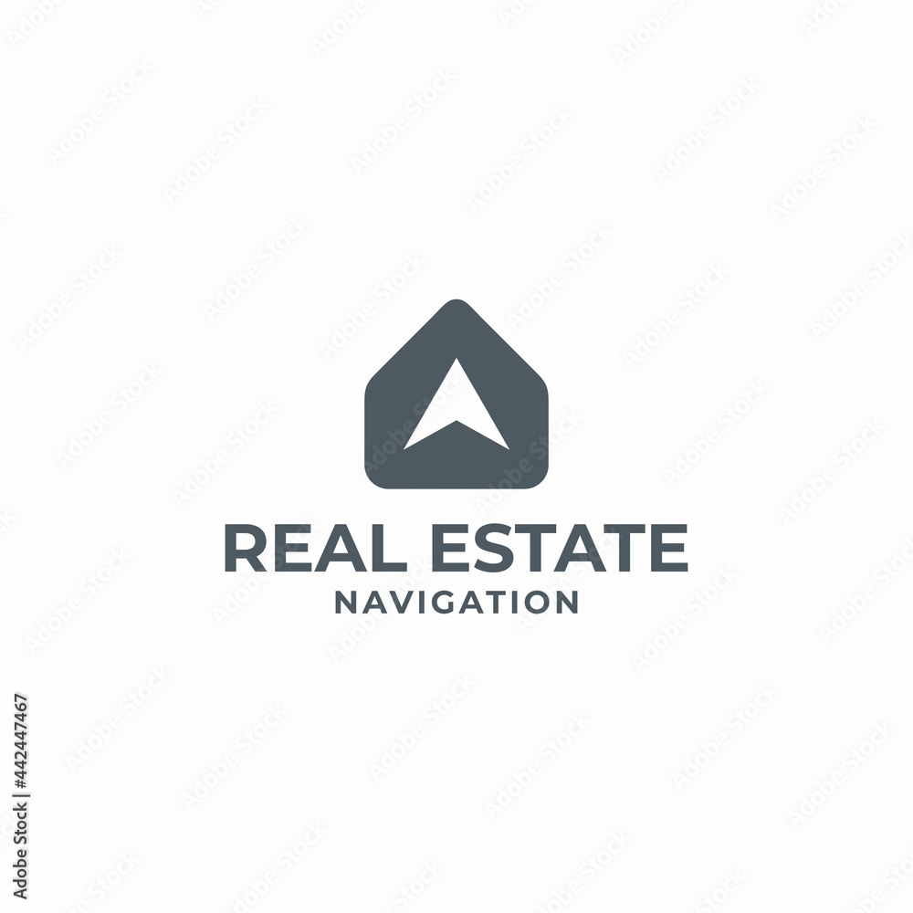 real estate logo,home navigation,home with compass,home with arrow