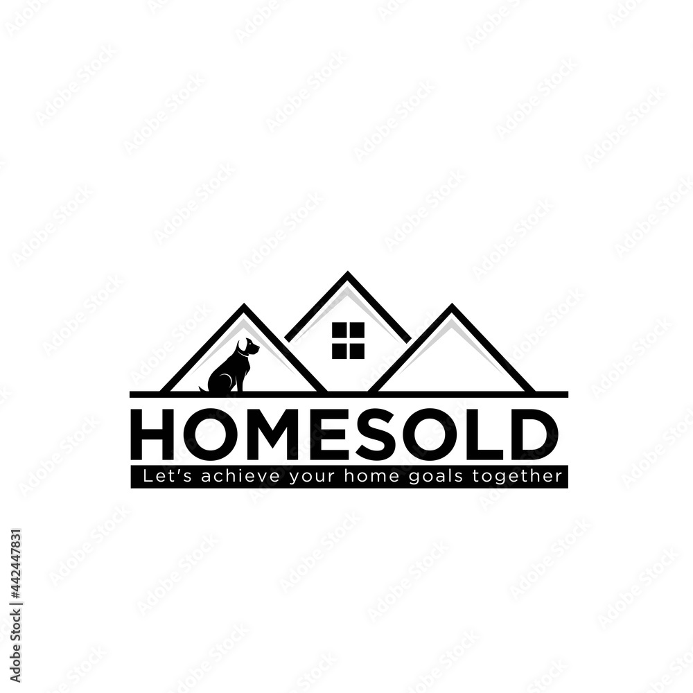 home sold real estate logo designs simple modern for rent,buy, and sell