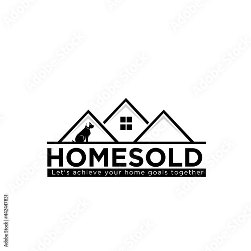 home sold real estate logo designs simple modern for rent,buy, and sell
