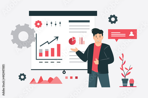BUSSINES PLANNING PRESENTATION ILLUSTRATION CONCEPT