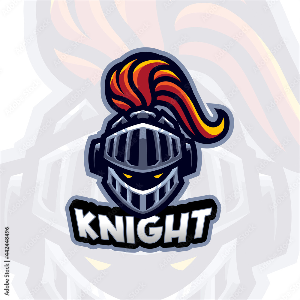Naklejka premium Knight Mascot Logo Template