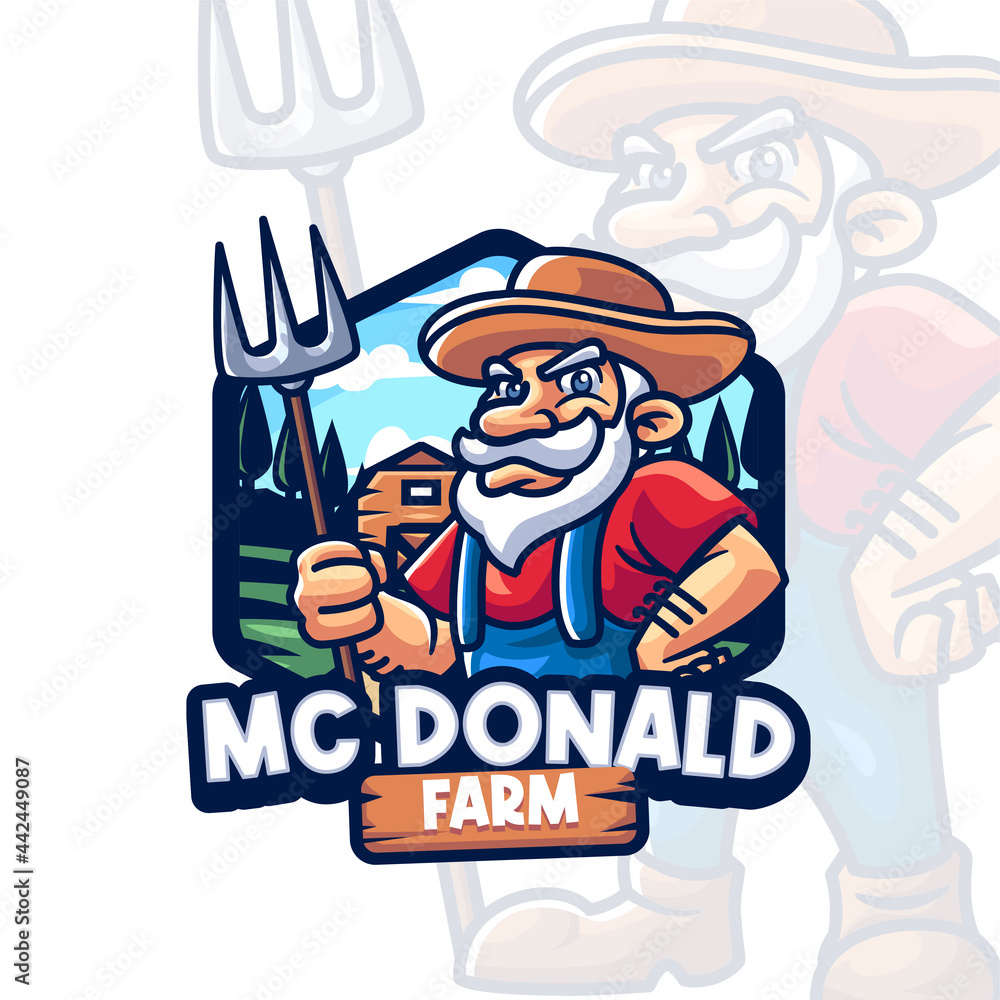 Farm Mascot logo Template