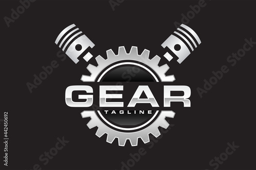gear piston emblem logo