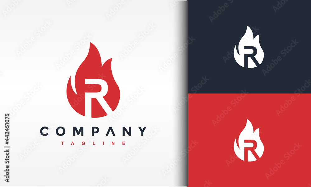 Obraz premium letter R fire logo