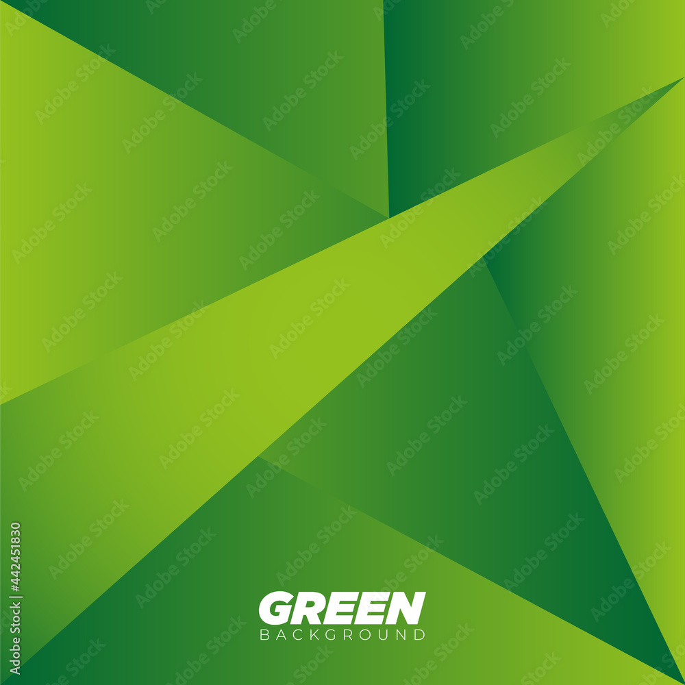 Abstract minimal geometrci green background, dynamic shapes composition, Vector background