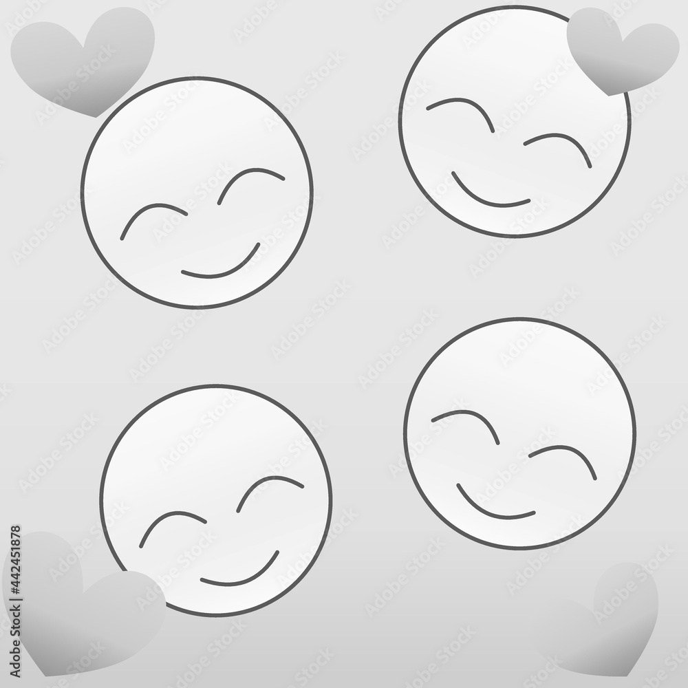 Love face in grayscale with heart 06 Love face in grayscale with heart 06
