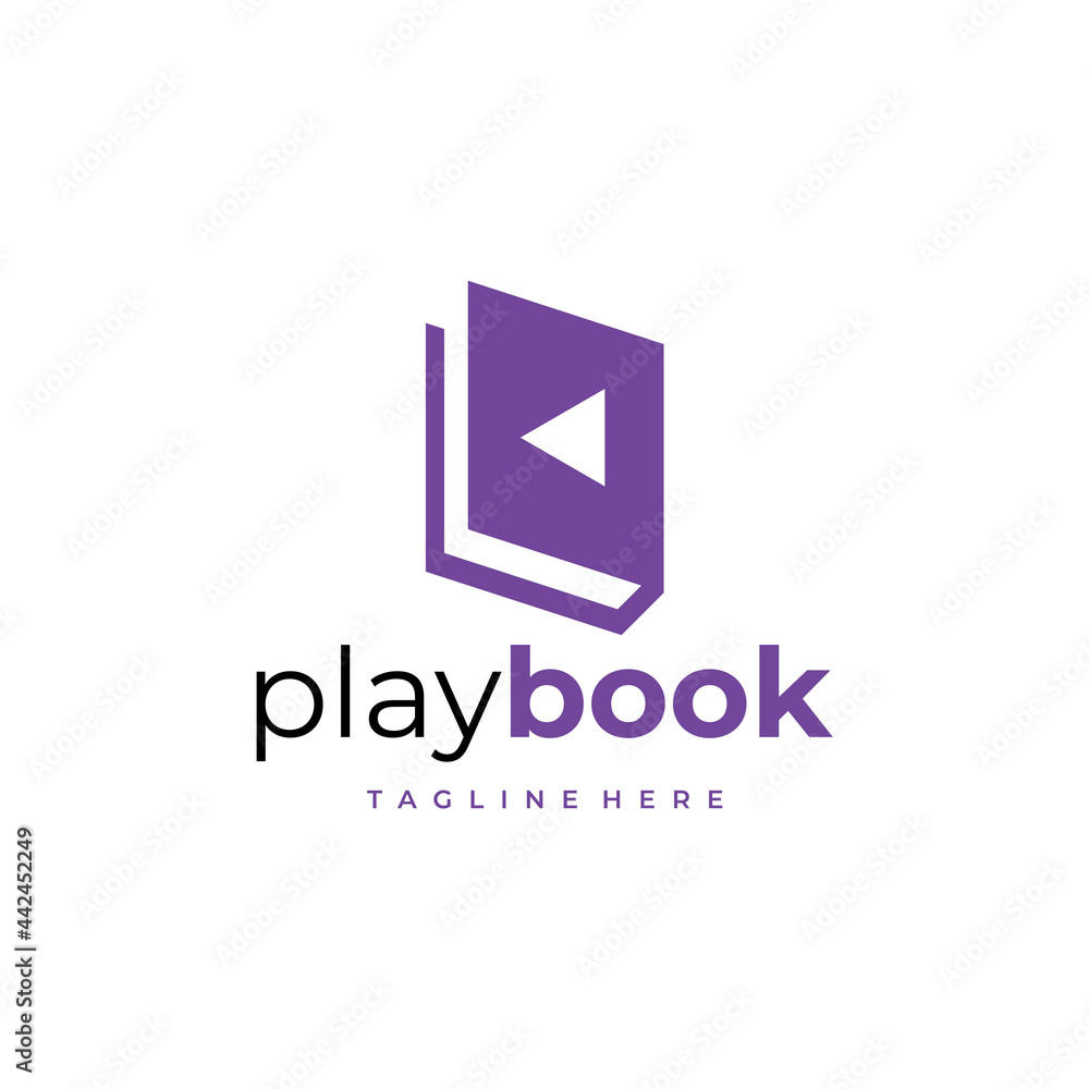 Obraz premium simple and modern play book logo design template