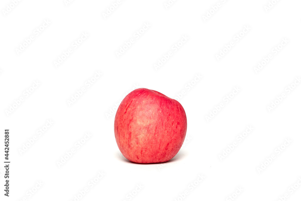 Soft red apple single on white isolated background Soft red apple single on white isolated background