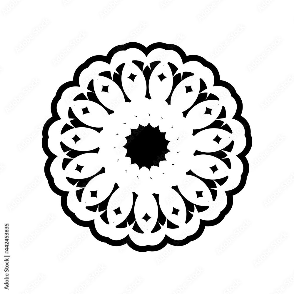 Indian mandala. Circular ornament. Isolated on a white background. Indian mandala. Circular ornament. Isolated on a white background.
