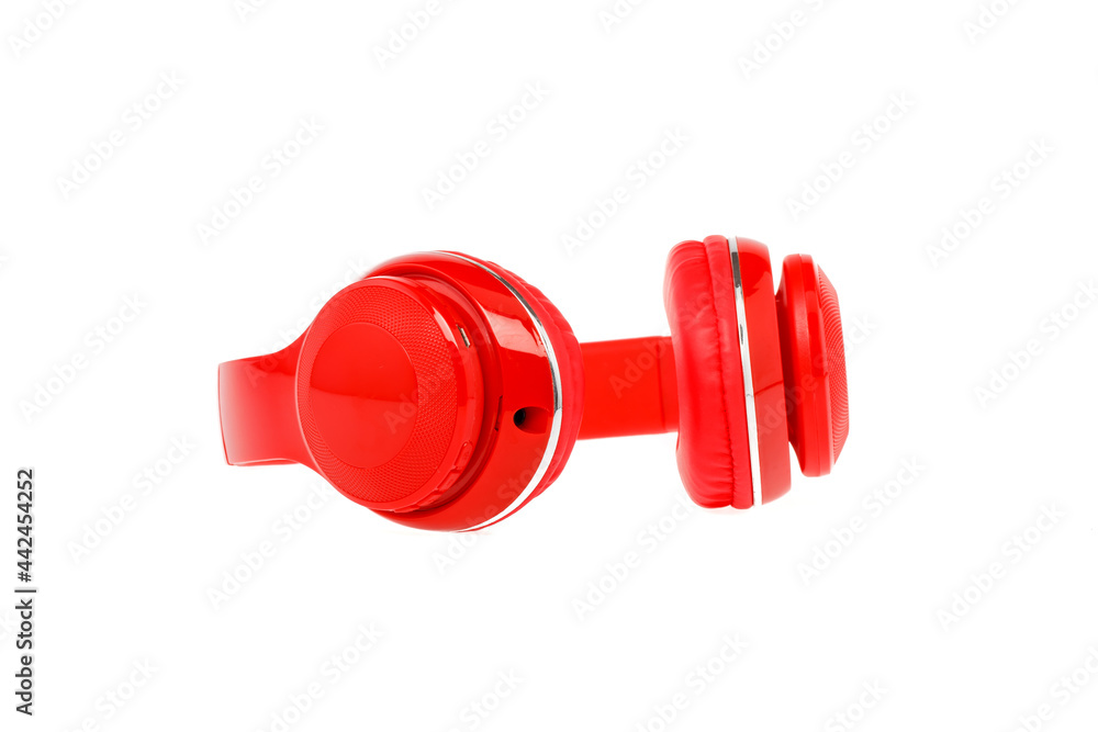 Cool and stylish red and black headphone, made of light plastic. It is wireless used and easy for portable. Display as isolate picture Cool and stylish red and black headphone, made of light plastic. It is wireless used and easy for portable. Display as isolate picture