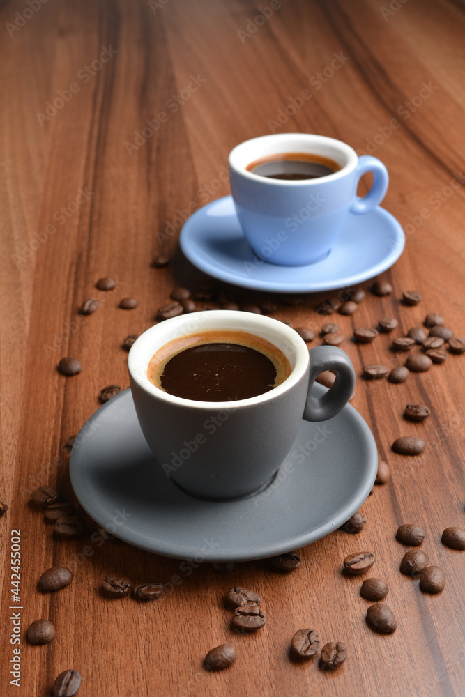 hot America espresso black coffee kopi-o drink in beautiful small cup hot coffee beverage menu