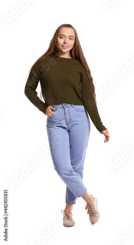 Beautiful young woman on wh...