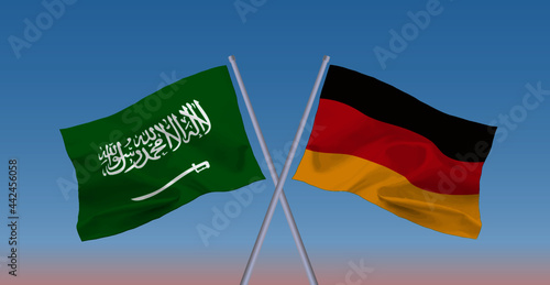 サウジアラビアとドイツの国旗