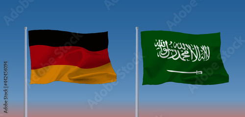 サウジアラビアとドイツの国旗