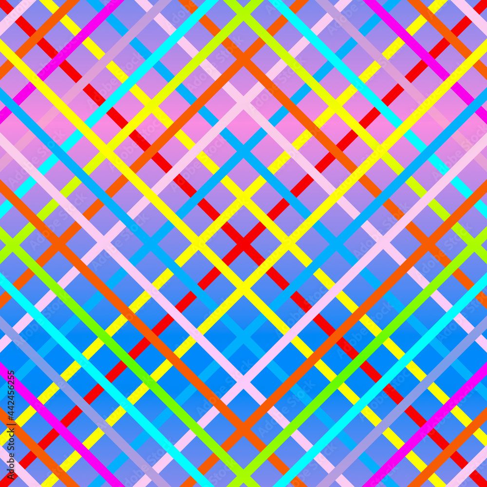 Bright seamless pattern with diagonal multicolored lines. Abstract gradient background. Repeat colorful slanted stripes lines texture. Bright seamless pattern with diagonal multicolored lines. Abstract gradient background. Repeat colorful slanted stripes lines texture.