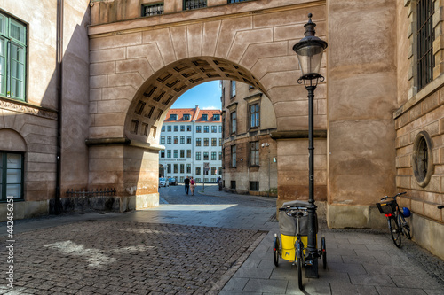 Photography Bicycles on the old town street. Copenhagen - Denmark
