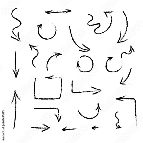 black arrows isolated on white background 