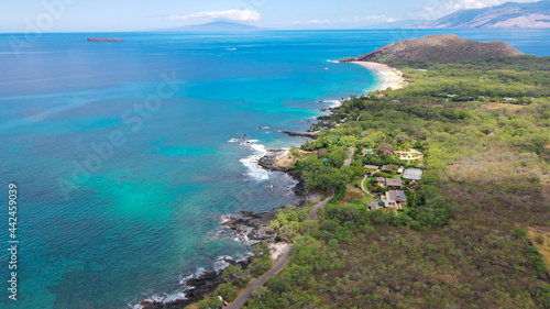 Makena, Hawaii on the island of Maui. Hawaiian Real Estate with the Molokini Crater in the distance. © Tish