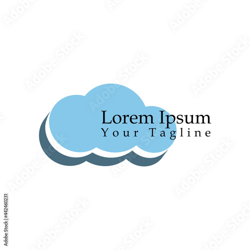 cloud logo template with 3d concept