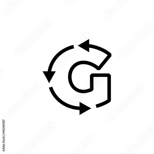g letter recycle logo vector icon illustration