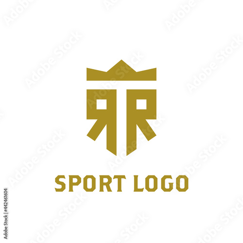 rr logo, r r initial logo with crown. elegant letter sport logo, emblem shield rr logo