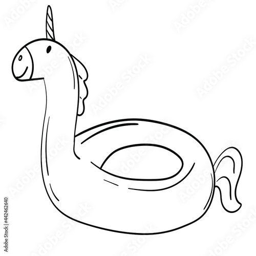 Inflatable unicorn bw