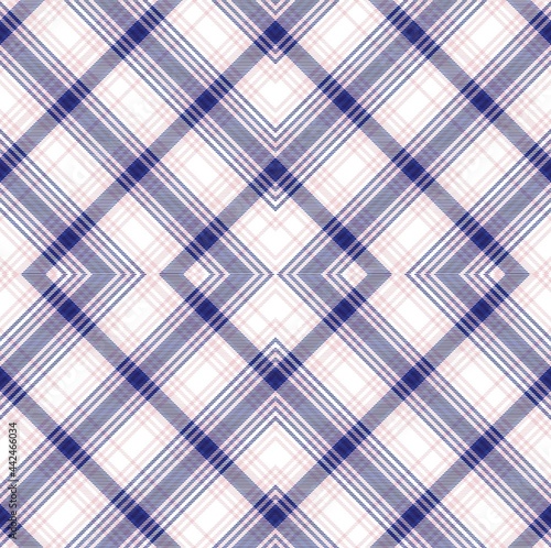 Blue Argyle Plaid Tartan textured Seamless Pattern Design