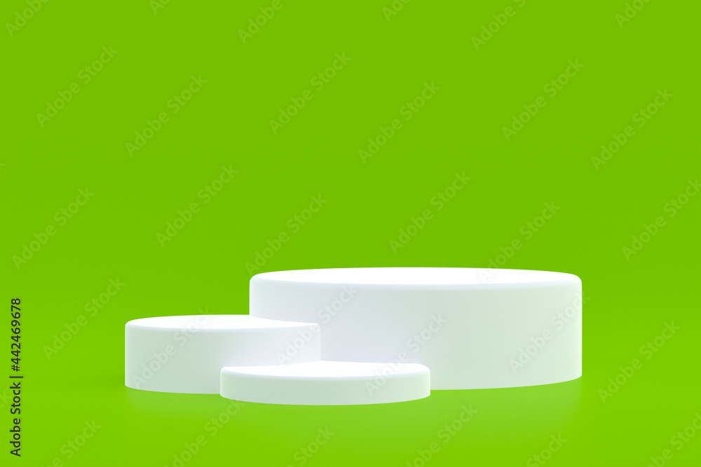 Product stand, Podium minimal on green background for cosmetic product presentation. Product stand, Podium minimal on green background for cosmetic product presentation.