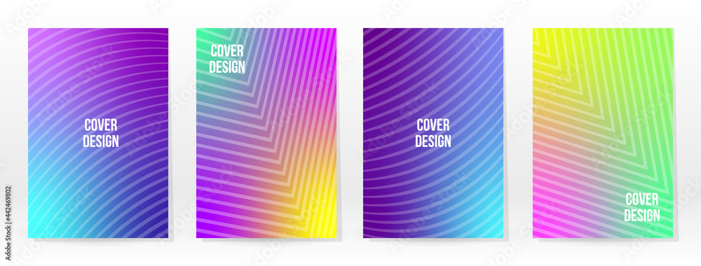 Minimal Poster. Pastel Soft. Rainbow Gradient Set.