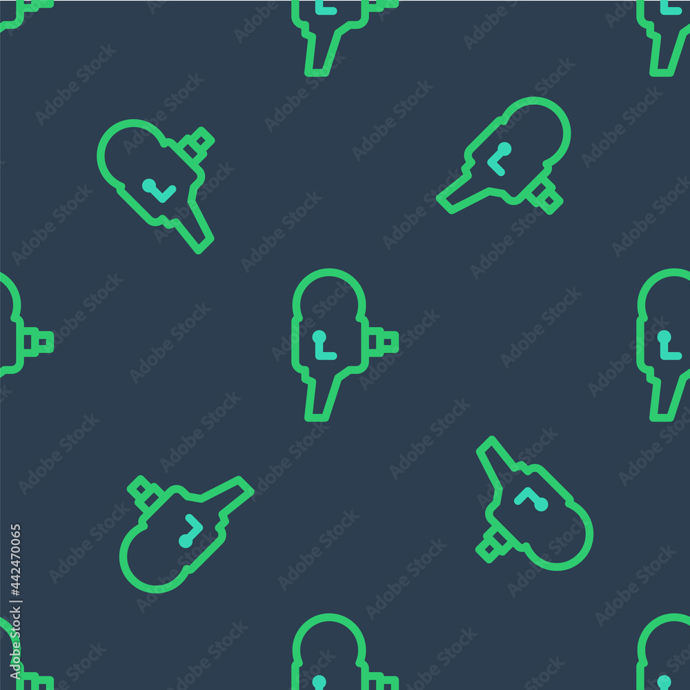 Line Retro cinema camera icon isolated seamless pattern on blue background. Video camera. Movie sign. Film projector. Vector Line Retro cinema camera icon isolated seamless pattern on blue background. Video camera. Movie sign. Film projector. Vector