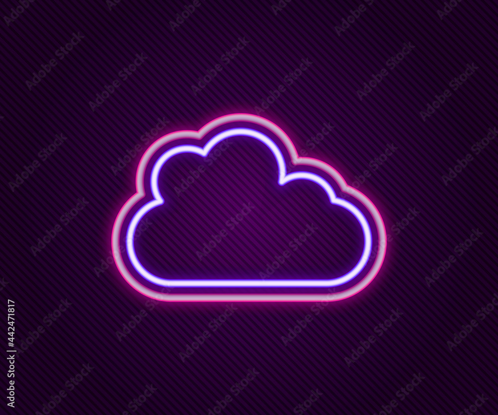 Glowing neon line Cloud icon isolated on black background. Colorful outline concept. Vector Glowing neon line Cloud icon isolated on black background. Colorful outline concept. Vector