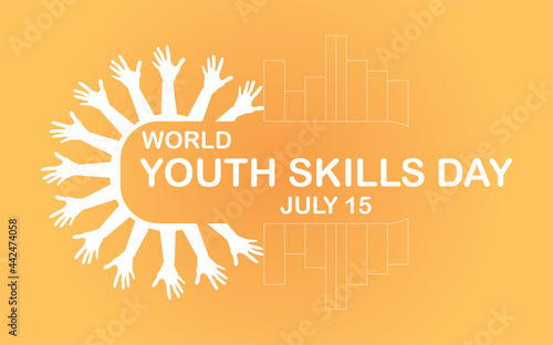 world youth skills illustration vector, suitable for posters, backgrounds and banners, easy to edit, eps 10