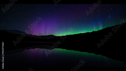 Beautiful landscapes of Canada Mountains Forest Lakes Snowy peaks Northern lights