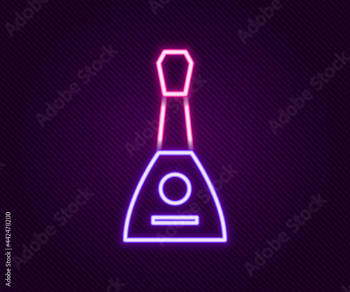 Glowing neon line Musical instrument balalaika icon isolated on black background. Colorful outline concept. Vector