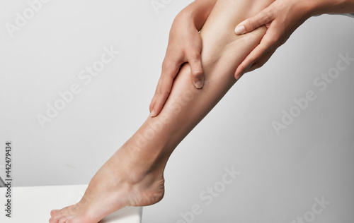 female leg massage injury treatment medicine health