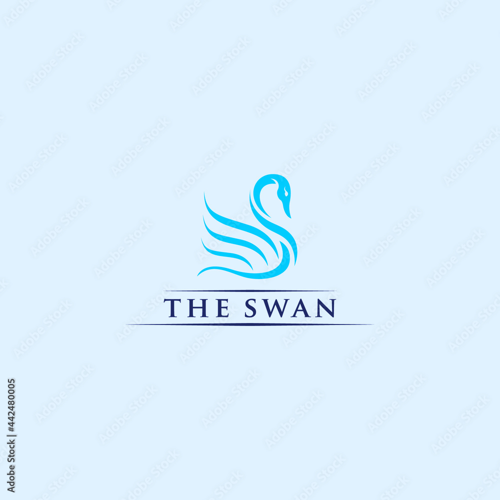 Fototapeta premium Swan Logo Simple and luxury design