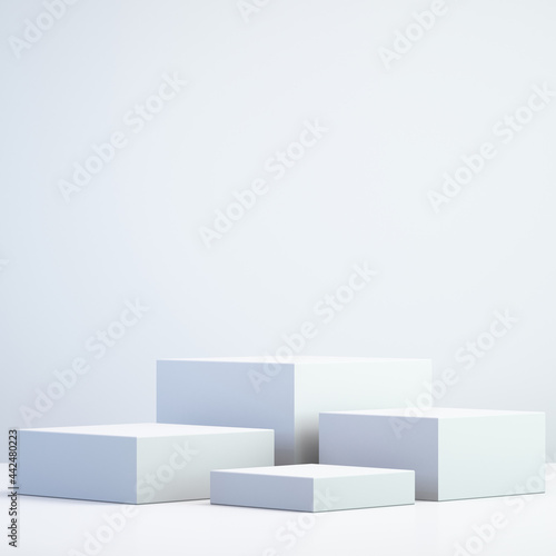 Product stand 3d mock up for presentation, white background, 3d rendering