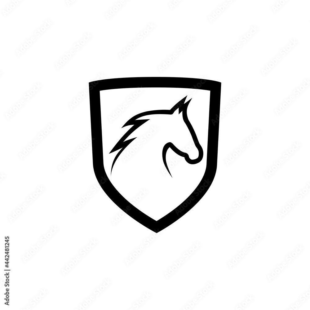 Horse shield icon isolated on white background Horse shield icon isolated on white background