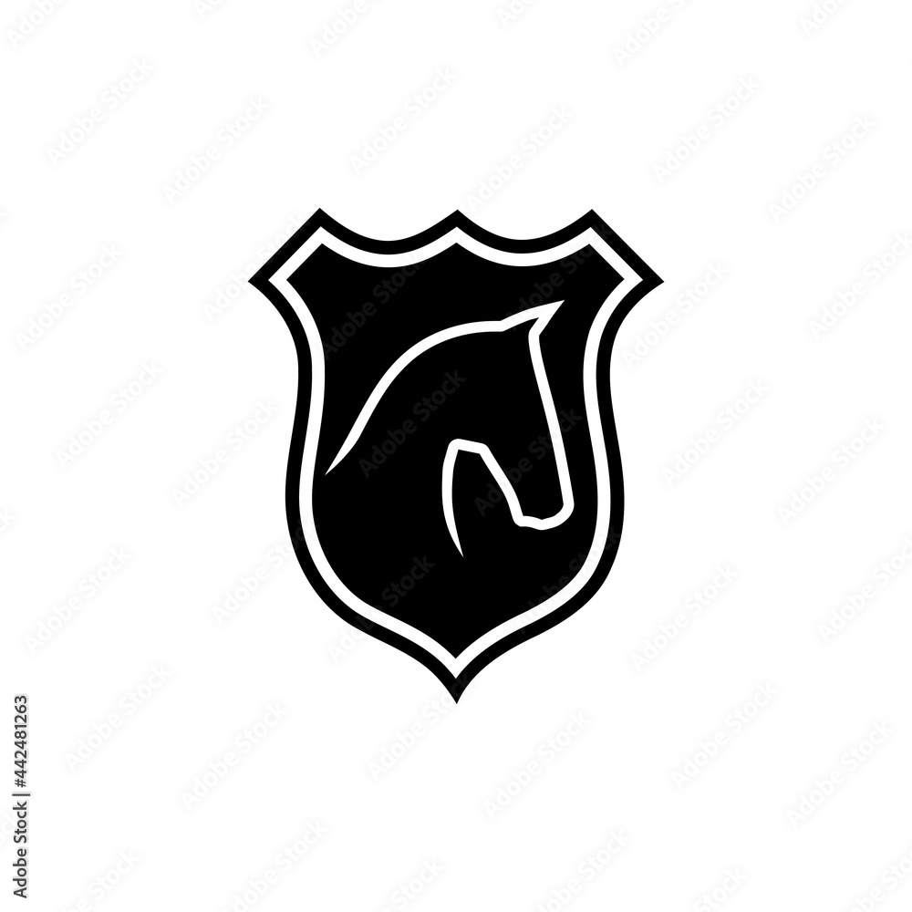 Horse shield icon isolated on white background