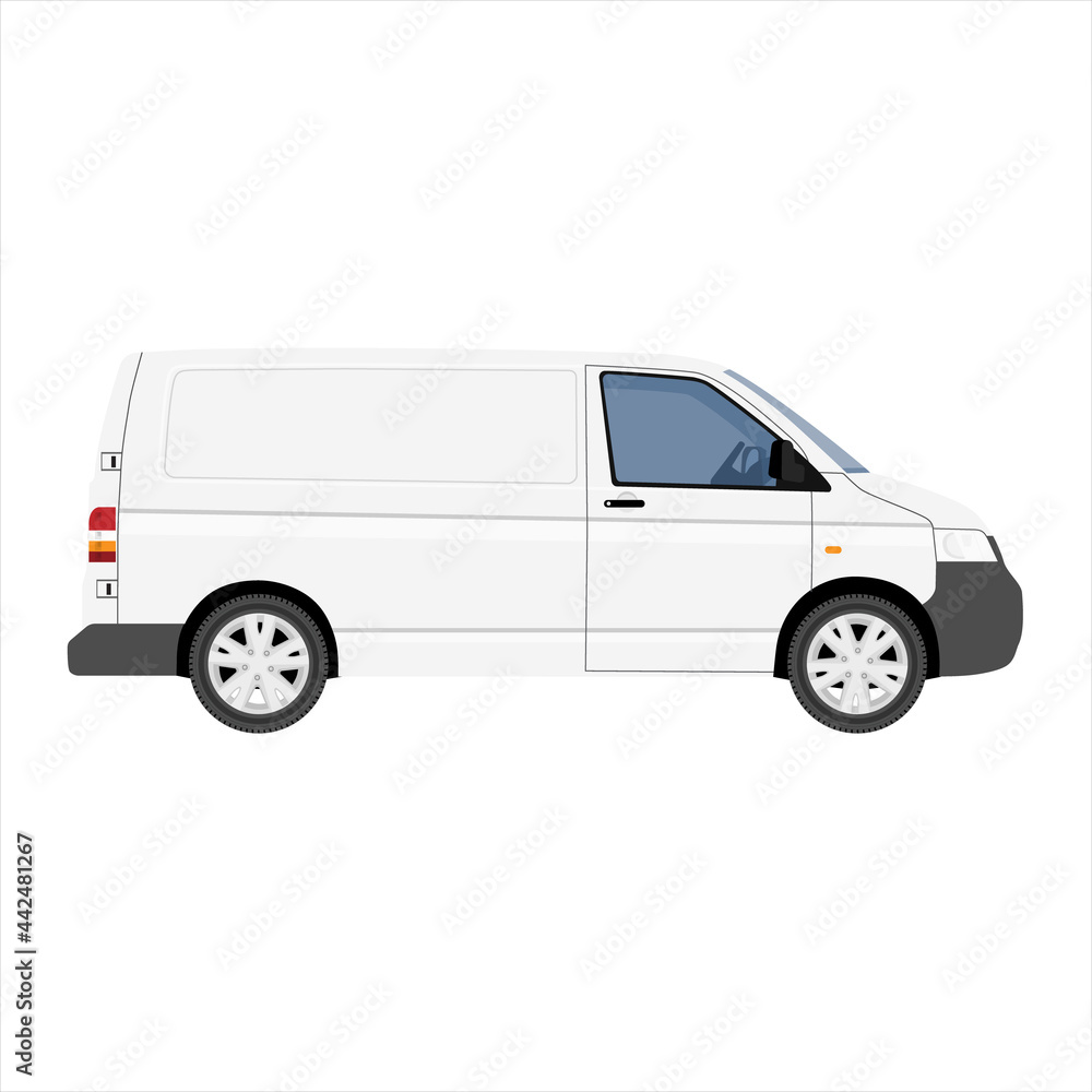 Hi-detailed Cargo Delivery Van vector template.