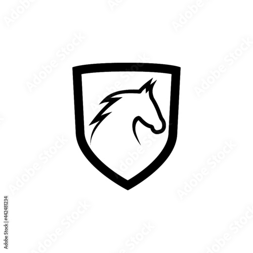 Horse shield icon isolated on white background