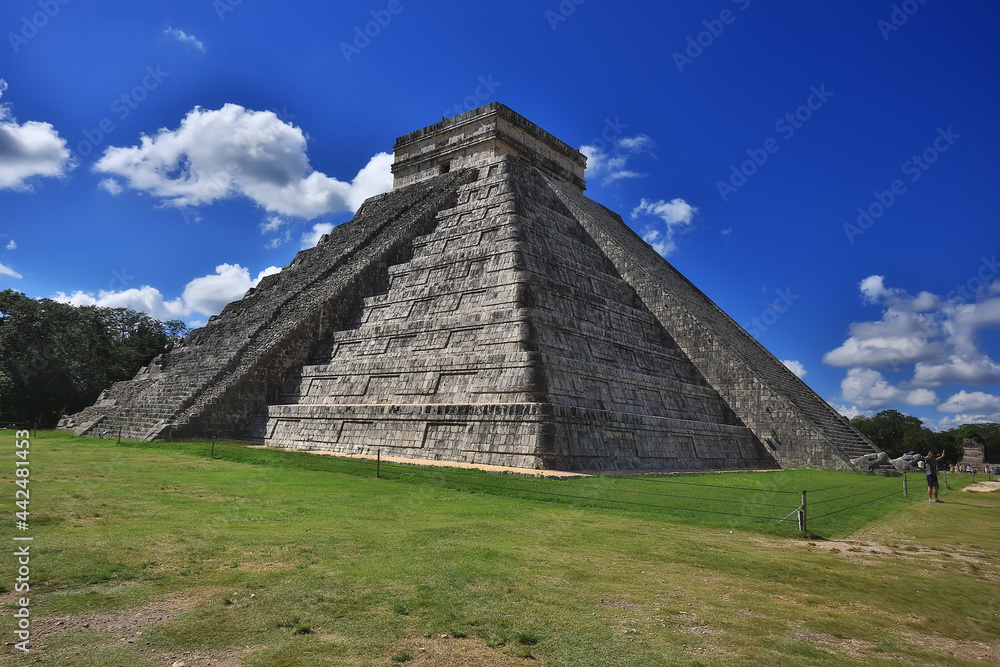 mexico pyramids mayan ancient city, landscape pre-columbian america chicenica maya mexico pyramids mayan ancient city, landscape pre-columbian america chicenica maya