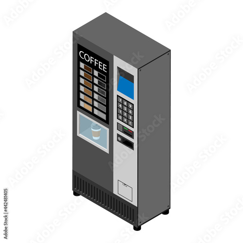 Coffee vending machine isolated on white background