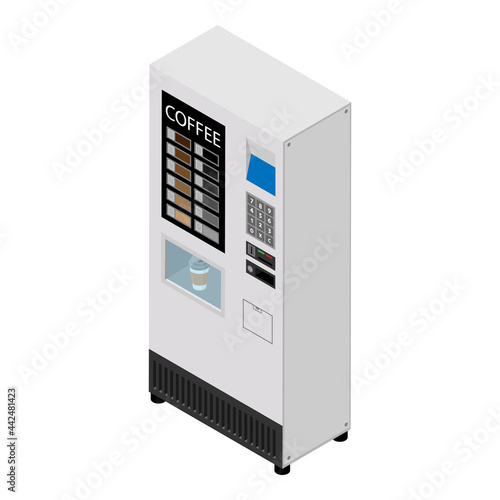 Coffee vending machine isolated on white background