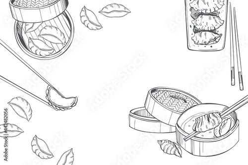 Vector background with dim sum.